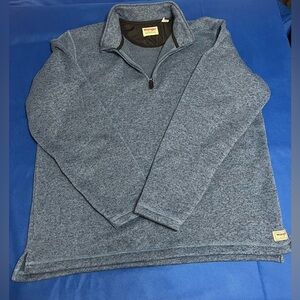 Wrangler Authentics Men’s Large Blue Heather 1/4 Zip Fleece Pullover